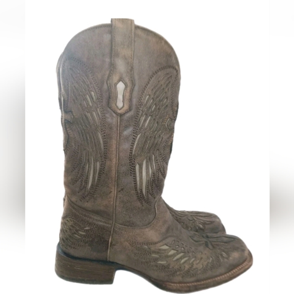 Corral A2871 Cowboy Boots Men's Size 11 D Nahm Bone Winged Cross inlay